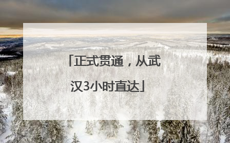 正式贯通，从武汉3小时直达