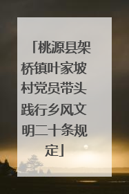 桃源县架桥镇叶家坡村党员带头践行乡风文明二十条规定