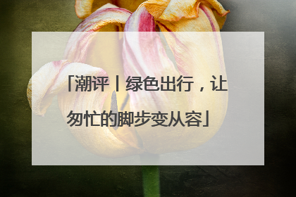 潮评丨绿色出行，让匆忙的脚步变从容