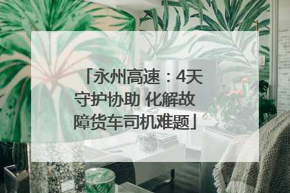 永州高速：4天守护协助 化解故障货车司机难题