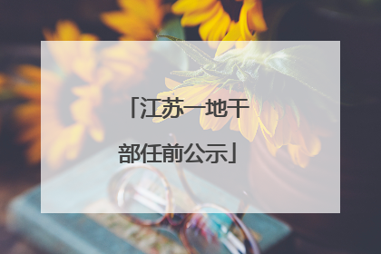 江苏一地干部任前公示