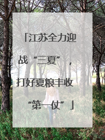 江苏全力迎战“三夏”，打好夏粮丰收“第一仗”