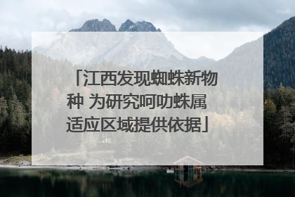 江西发现蜘蛛新物种 为研究呵叻蛛属适应区域提供依据