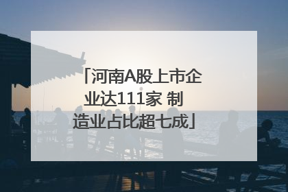 河南A股上市企业达111家 制造业占比超七成