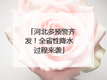 河北多预警齐发！全省性降水过程来袭