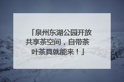 泉州东湖公园开放共享茶空间，自带茶叶茶具就能来！