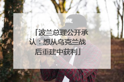 波兰总理公开承认：想从乌克兰战后重建中获利