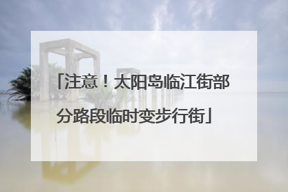 注意！太阳岛临江街部分路段临时变步行街