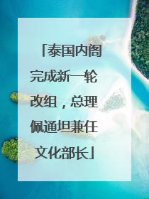 泰国内阁完成新一轮改组，总理佩通坦兼任文化部长