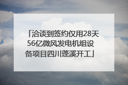 洽谈到签约仅用28天 56亿微风发电机组设备项目四川蓬溪开工