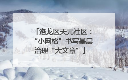 洛龙区天元社区：“小网格”书写基层治理“大文章”