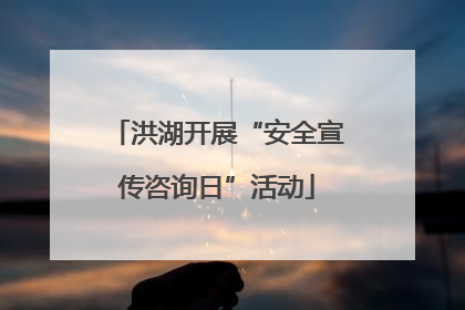 洪湖开展“安全宣传咨询日”活动