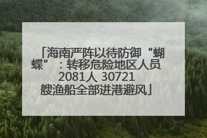 海南严阵以待防御“蝴蝶”：转移危险地区人员2081人 30721艘渔船全部进港避风