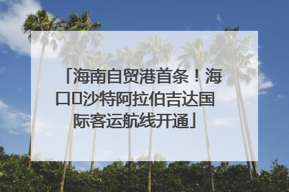 海南自贸港首条！海口⇌沙特阿拉伯吉达国际客运航线开通