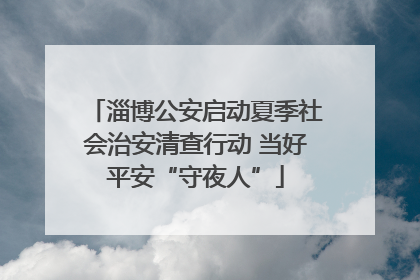 淄博公安启动夏季社会治安清查行动 当好平安“守夜人”
