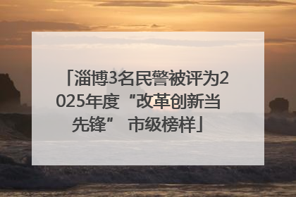 淄博3名民警被评为2025年度“改革创新当先锋” 市级榜样