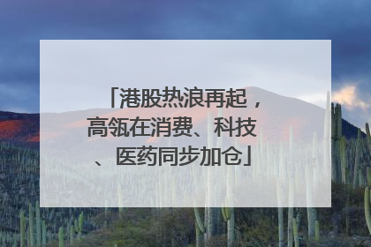 港股热浪再起，高瓴在消费、科技、医药同步加仓