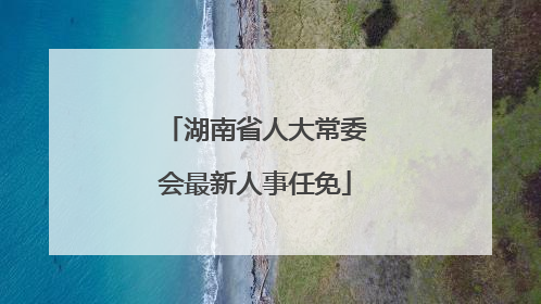 湖南省人大常委会最新人事任免