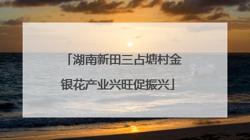 湖南新田三占塘村金银花产业兴旺促振兴