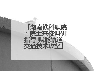 湖南铁科职院：院士来校调研指导 赋能轨道交通技术攻坚
