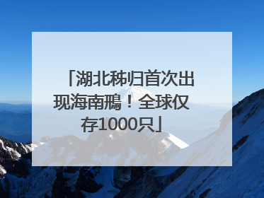 湖北秭归首次出现海南鳽！全球仅存1000只