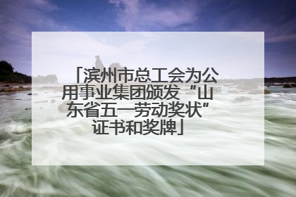 滨州市总工会为公用事业集团颁发“山东省五一劳动奖状”证书和奖牌