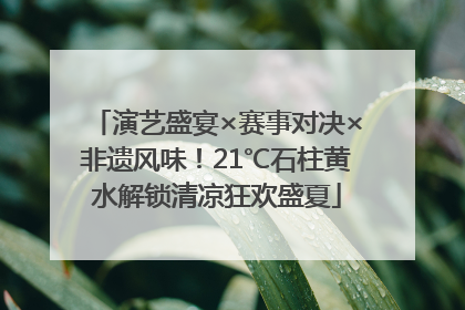演艺盛宴×赛事对决×非遗风味！21℃石柱黄水解锁清凉狂欢盛夏