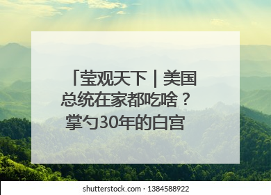 莹观天下｜美国总统在家都吃啥？掌勺30年的白宫主厨告诉你