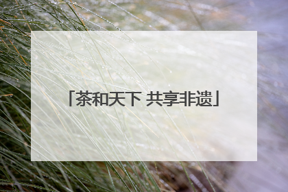 茶和天下 共享非遗