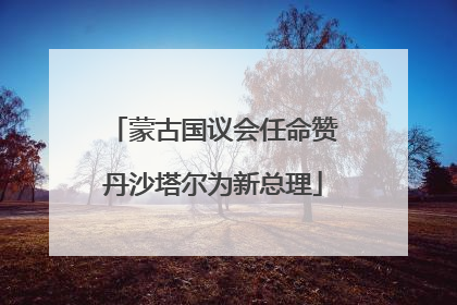 蒙古国议会任命赞丹沙塔尔为新总理