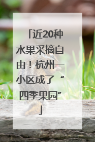 近20种水果采摘自由！杭州一小区成了“四季果园”