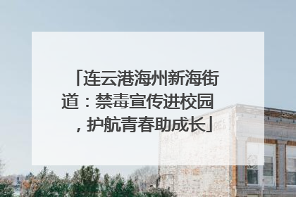 连云港海州新海街道：禁毒宣传进校园，护航青春助成长