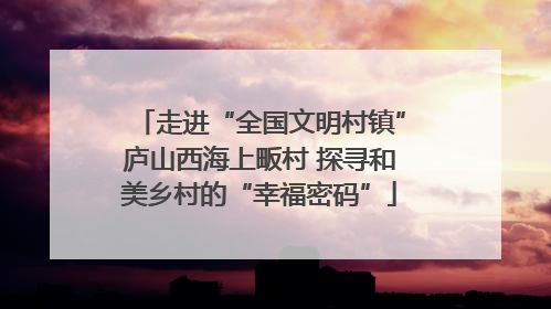 走进“全国文明村镇”庐山西海上畈村 探寻和美乡村的“幸福密码”