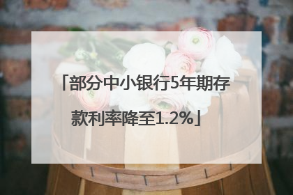 部分中小银行5年期存款利率降至1.2%