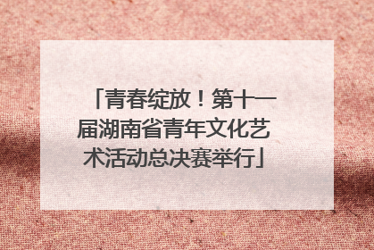 青春绽放！第十一届湖南省青年文化艺术活动总决赛举行