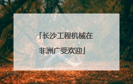 长沙工程机械在非洲广受欢迎