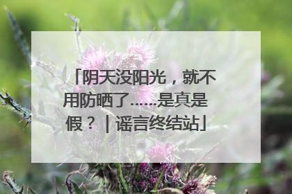 阴天没阳光，就不用防晒了……是真是假？｜谣言终结站