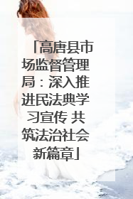 高唐县市场监督管理局：深入推进民法典学习宣传 共筑法治社会新篇章