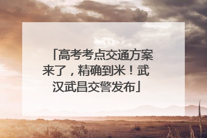 高考考点交通方案来了，精确到米！武汉武昌交警发布