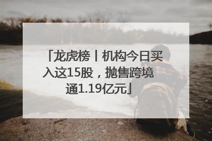 龙虎榜丨机构今日买入这15股，抛售跨境通1.19亿元