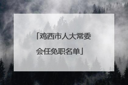 鸡西市人大常委会任免职名单