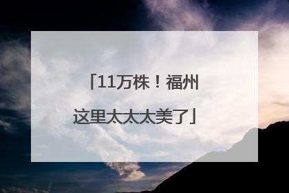11万株！福州这里太太太美了