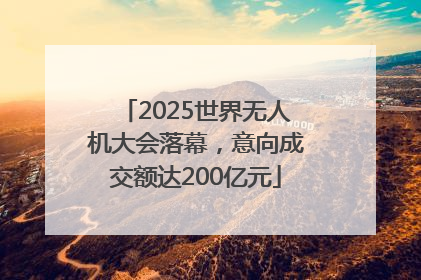 2025世界无人机大会落幕，意向成交额达200亿元