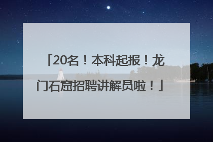 20名！本科起报！龙门石窟招聘讲解员啦！