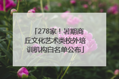 278家！暑期商丘文化艺术类校外培训机构白名单公布